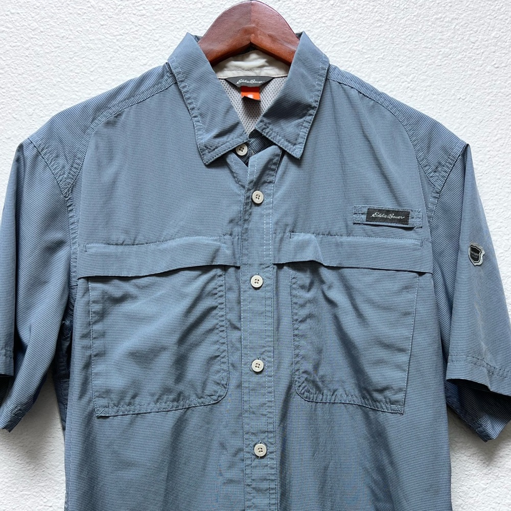 Eddie Bauer Shirt Men’s Medium Blue Button Up Outdoor Lightweight